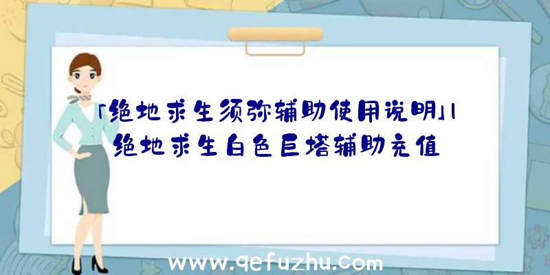 「绝地求生须弥辅助使用说明」|绝地求生白色巨塔辅助充值